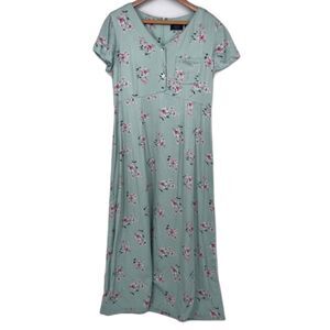 Crazy Horse Liz Claiborne Floral Print Cottage Core Maxi Peasant Dress Sz MD NWT